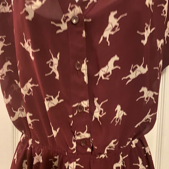 Mimi Chica Horse Pattern Dress Brick Red Size Small - Picture 4 of 8
